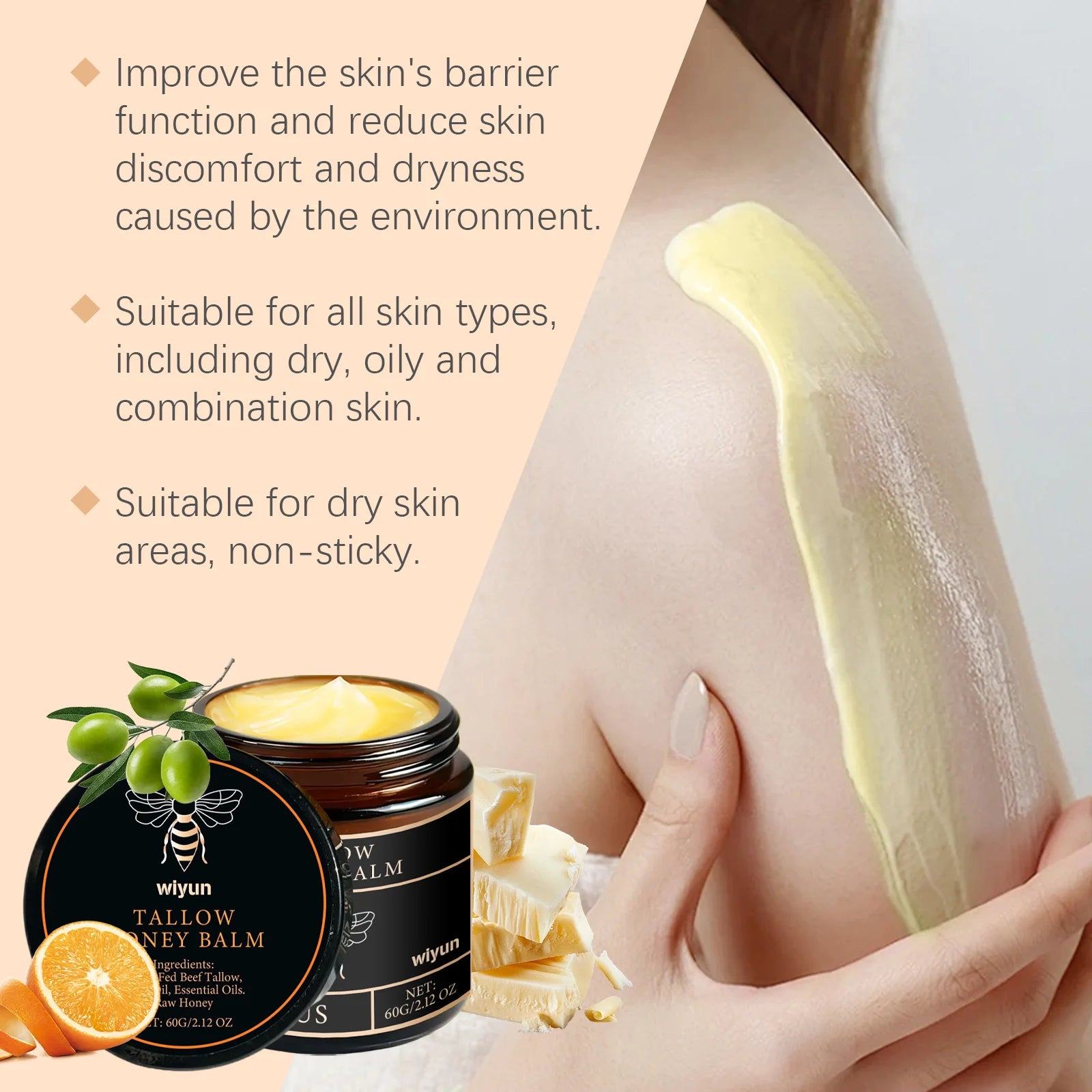 Honey & Beef Tallow Body Lotion – Brightening, Moisturizing & Soothing Formula