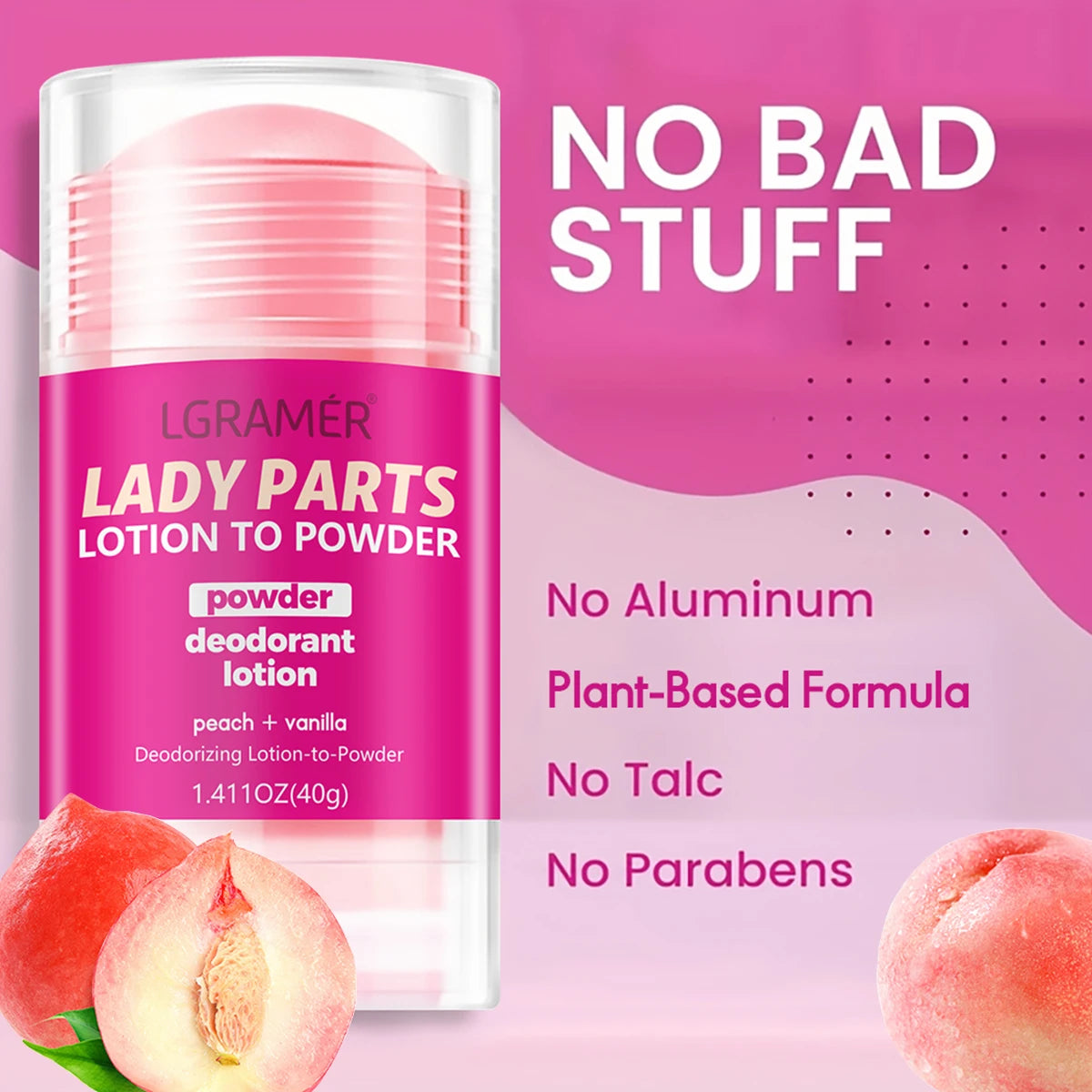 Peach Vanilla Deodorant Lotion for Women – Long-Lasting Fruity Fragrance & Skincare
