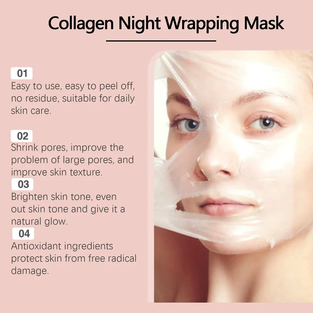 Hydrating Collagen Night Mask – Korean Peel-Off Skincare Set