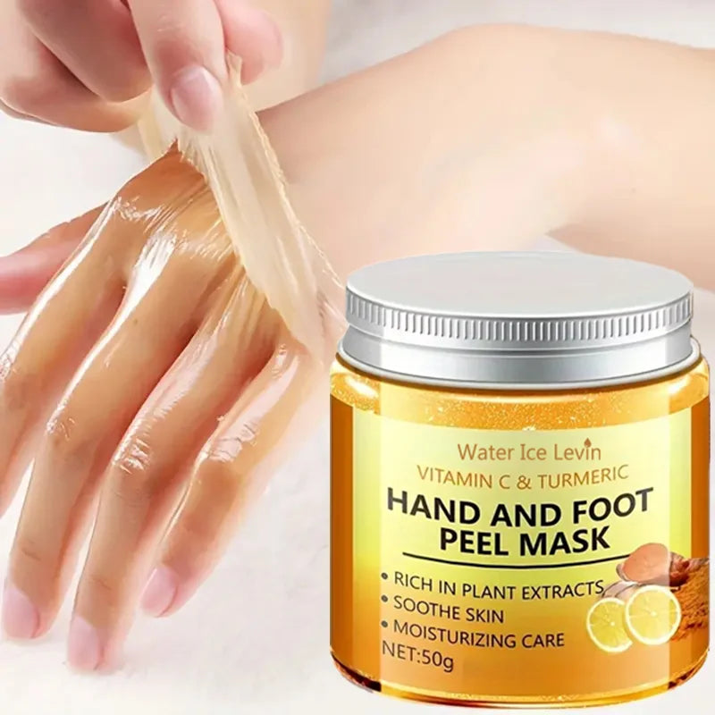 Vitamin C & Turmeric Hand & Foot Skin Mask – Moisturizing & Exfoliating Wax Cream (1/3/5/10 Pcs)