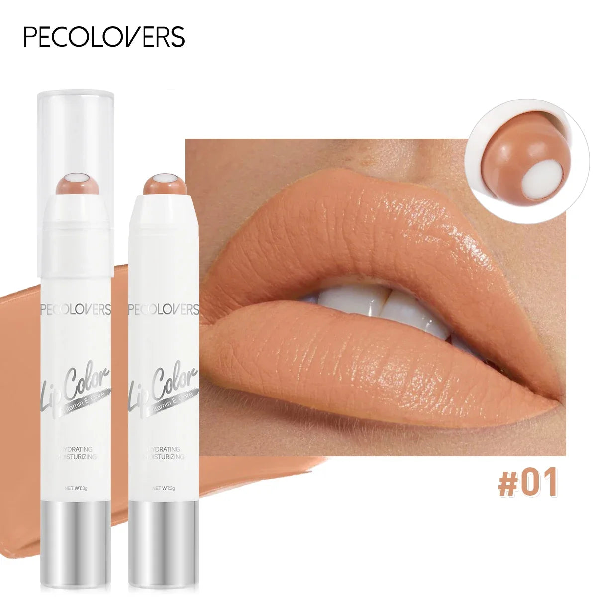 2-in-1 Matte Lipstick & Lip Balm – 6 Nude & Red Shades, Long-Lasting & Moisturizing