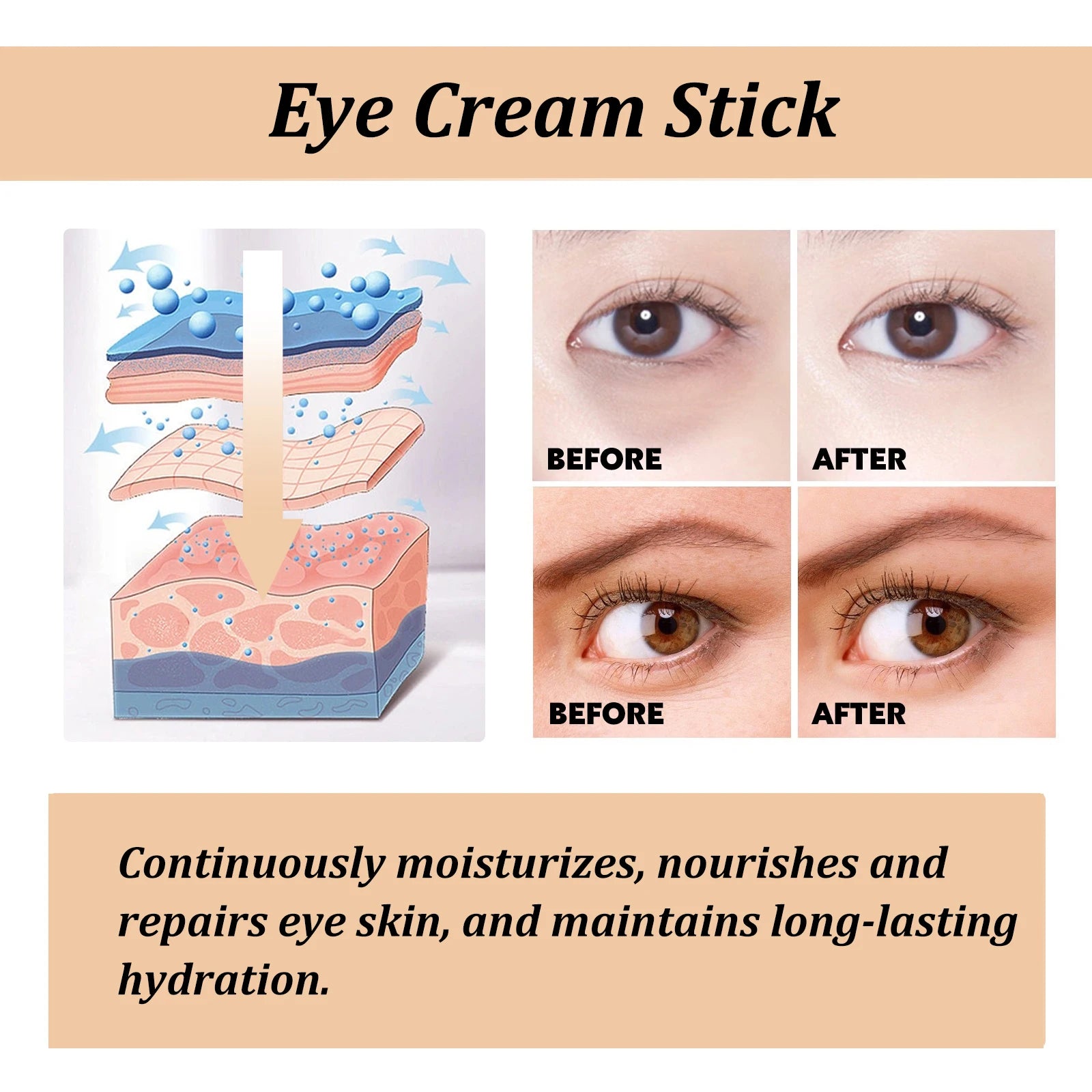 Snail Collagen Eye Cream Stick – Anti-Wrinkle, Dark Circle & Puffiness Treatment