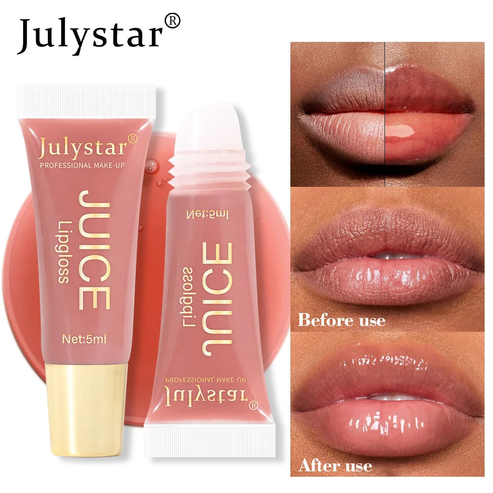 Julystar 6-Color Moisturizing Lip Oil Set – Long-Lasting, Fruity Mirror Shine