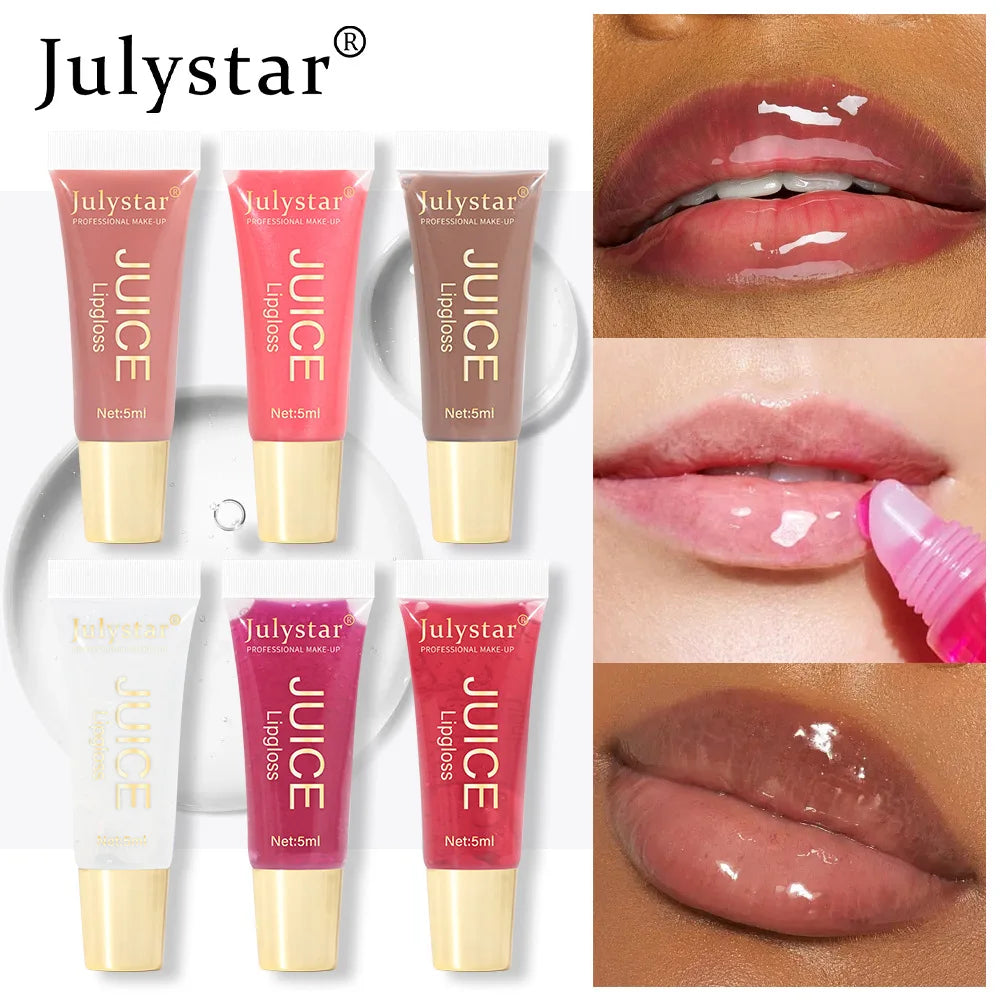 Julystar 6-Color Moisturizing Lip Oil Set – Long-Lasting, Fruity Mirror Shine