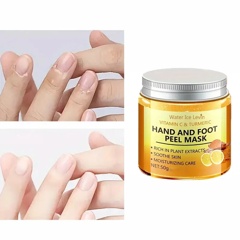 Vitamin C & Turmeric Hand & Foot Skin Mask – Moisturizing & Exfoliating Wax Cream (1/3/5/10 Pcs)