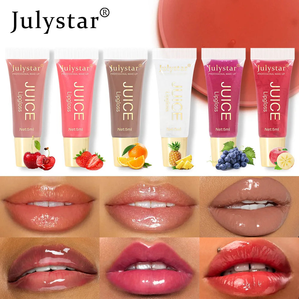 Julystar 6-Color Moisturizing Lip Oil Set – Long-Lasting, Fruity Mirror Shine